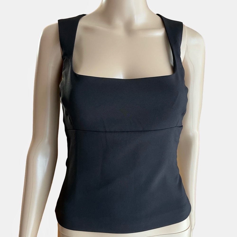 ZARA Black Square Neck Fitted Top XS | NWOT